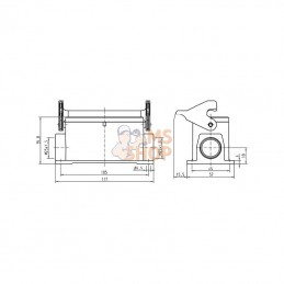 19300161291; HARTING; Embase saillie 16B 2xM25; pièce detachée