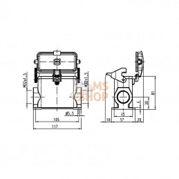 19300167297; HARTING; Embase saillie 16B 2xM32; pièce detachée