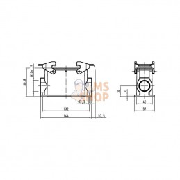 19300240232; HARTING; Embase saillie 24B 1xM32; pièce detachée