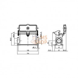 19300240297; HARTING; Embase saillie 24B 2xM32; pièce detachée