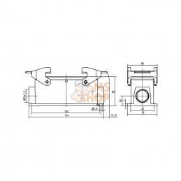 19300241231; HARTING; Embase saillie 24B 1xM25; pièce detachée