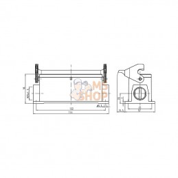 19300241251; HARTING; Embase saillie 24B 1xM25; pièce detachée