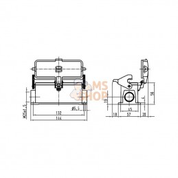 19300241256; HARTING; Embase saillie 24B 1xM25; pièce detachée