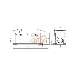 19300241271; HARTING; Embase saillie 24B 2xM25; pièce detachée