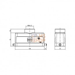 19300241442; HARTING; Capot 24B M32 entrée verticale; pièce detachée