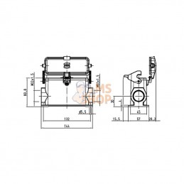 19300247297; HARTING; Embase saillie 24B 2xM32; pièce detachée