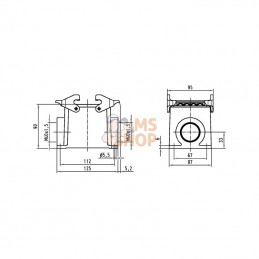 19300320273; HARTING; Embase saillie 32B 2xM40; pièce detachée