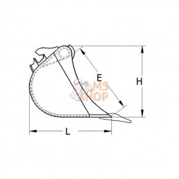 TSD3030AD6B; KLAC; Godet de terrassement Klac system, D/ D3 300mm, dents Esco V13; pièce detachée