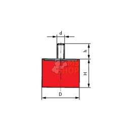 5020D55RVS; KRAMP; Amortisseur inox TYPE D; pièce detachée