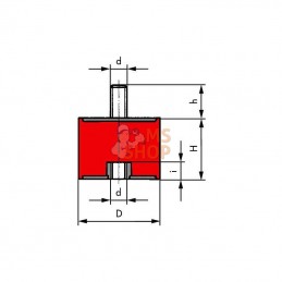 5050B55RVS; KRAMP; Amortisseur inox TYPE B; pièce detachée