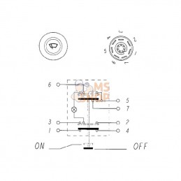 11100040PN; PNEUTRON; Interrupteur à poussoir, essuie-glaces, rond, jaune; pièce detachée