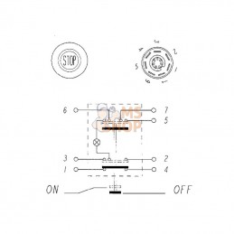 11100320PN; PNEUTRON; Interrupteur poussoir, Stop, rond, rouge; pièce detachée