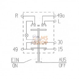 11105020PN; PNEUTRON; Interrupteur poussoir, feux de détresse, rond, rouge; pièce detachée