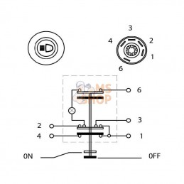 11120140PN; PNEUTRON; Interrupteur à poussoir, feux de route, rond, bleu; pièce detachée