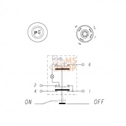 11130030PN; PNEUTRON; Interrupteur à poussoir, feu de stationnement, rond, jaune; pièce detachée