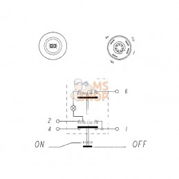 11130100PN; PNEUTRON; Interrupteur à poussoir, phares, ronds, jaunes; pièce detachée