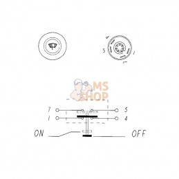 11145110PN; PNEUTRON; Interrupteur à poussoir, essuie-glaces, rond, jaune; pièce detachée