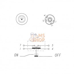 11145340PN; PNEUTRON; Interrupteur poussoir, PTO, rond, rouge; pièce detachée