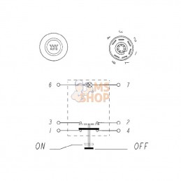 11175070PN; PNEUTRON; Interrupteur à poussoir, vibration, rond, jaune; pièce detachée