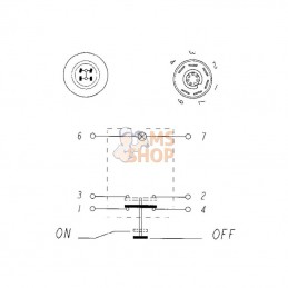 11175080PN; PNEUTRON; Interrupteur poussoir, transmission à 4 roues motrices, rond, jaune; pièce detachée