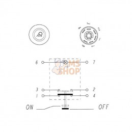 11175250PN; PNEUTRON; Interrupteur poussoir, feu de travail, rond, jaune; pièce detachée