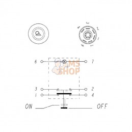 11175260PN; PNEUTRON; Interrupteur poussoir, feu de travail, rond, jaune; pièce detachée