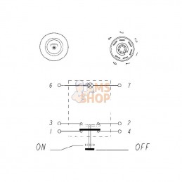 11175390PN; PNEUTRON; Interrupteur poussoir, PTO, rond, jaune; pièce detachée