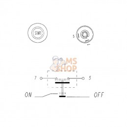 11215050PN; PNEUTRON; Interrupteur poussoir, Start, rond, jaune; pièce detachée
