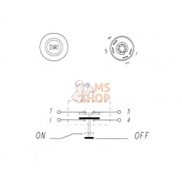 11245030PN; PNEUTRON; Interrupteur poussoir, Start, rond, jaune; pièce detachée