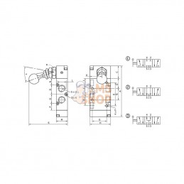 MAL53B18PC; KRAMP; Vanne 5/3, levier bouton 1/8"; pièce detachée