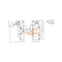 MAL52B18; KRAMP; Vanne 5/2, levier bouton 1/8"; pièce detachée