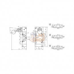 MAL53M14CC; KRAMP; Vanne 5/3, levier bouton 1/4"; pièce detachée