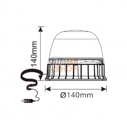 LA20022; KRAMP; Gyrophare LED, magnétique avec prise; pièce detachée