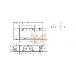 PV52B14; KRAMP; Vanne 5/2, pneumatique 1/4"; pièce detachée