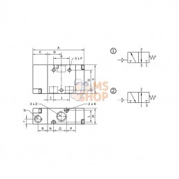 PV32M14NO; KRAMP; Vanne 3/2, pneumatique 1/4"; pièce detachée