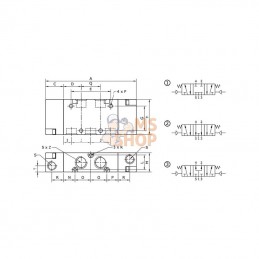 PV53M18CC; KRAMP; Vanne 5/3, pneumatique 1/8"; pièce detachée