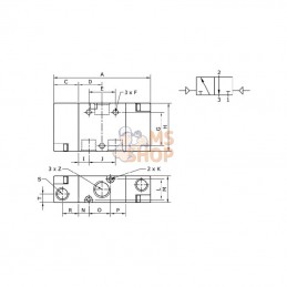 PV32B14; KRAMP; Vanne 3/2, pneumatique 1/4"; pièce detachée