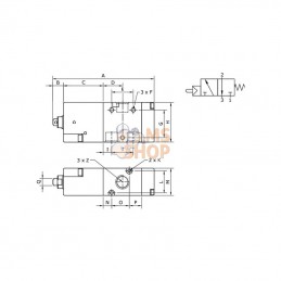 MEP32M18NC; KRAMP; Vanne 3/2 à poussoir 1/8"; pièce detachée