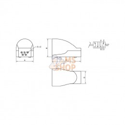 MEF52M14; KRAMP; Vanne 5/2 à pédale 1/4"; pièce detachée