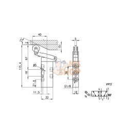 358965; CAMOZZI; Distributeur 5/2, levier galet; pièce detachée