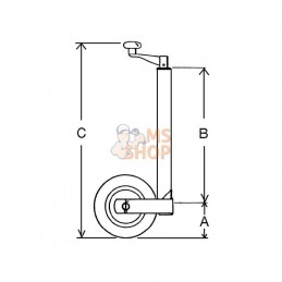 4802819X; KNOTT; Roue jockey Ø48mm - 200x50; pièce detachée