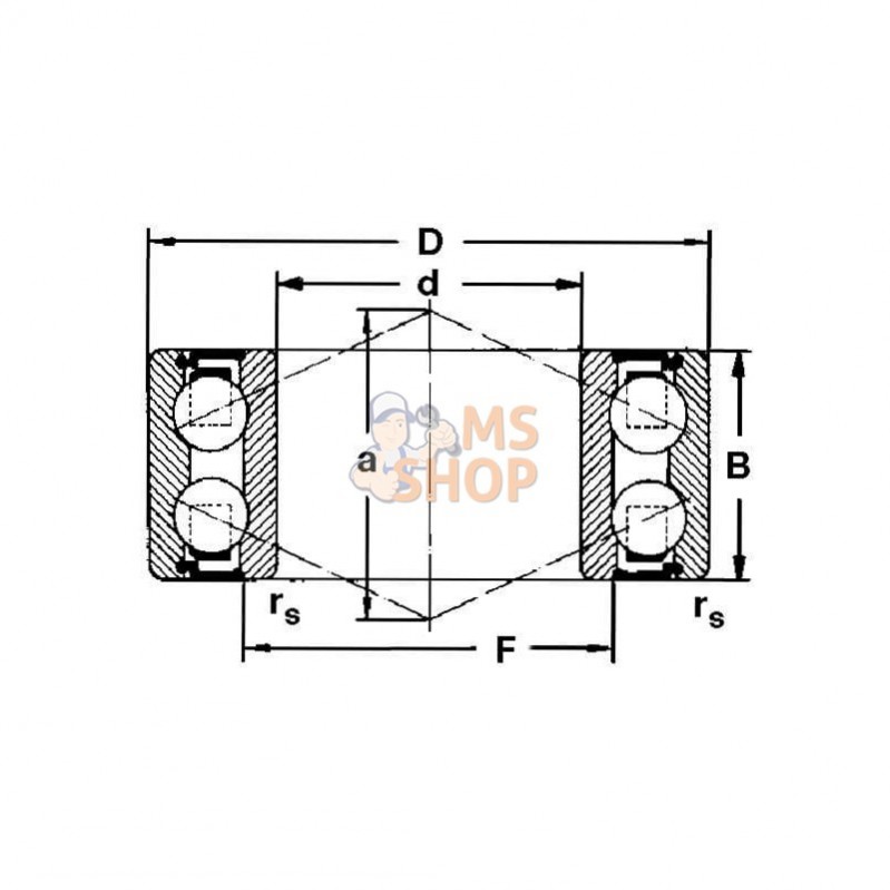 3210A2Z; SKF; Roul. bill à cont. obl. 2 rang; pièce detachée