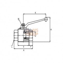 KHR12B; PISTER; Vanne à bille 3/4" BSP+fix.; pièce detachée