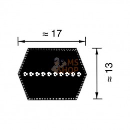 HBB3280; OPTIBELT; Courroie trapézoïdale double; pièce detachée