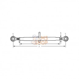 TL125570GP; GOPART; Barre de poussée rotule/rotule 570-1 1/8" cat.2; pièce detachée