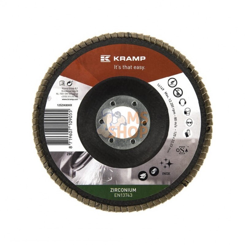 125ZIK80KR; KRAMP; Disque lam. zircon 125mm K80; pièce detachée