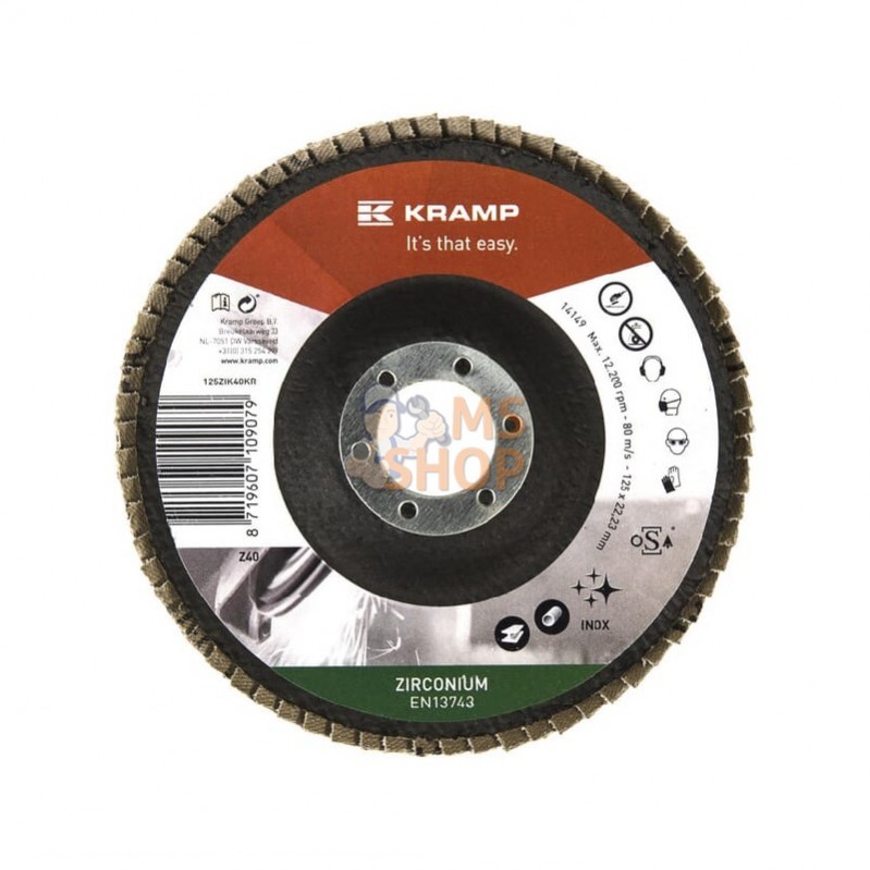 125ZIK40KR; KRAMP; Disque lam. zircon 125mm K40; pièce detachée