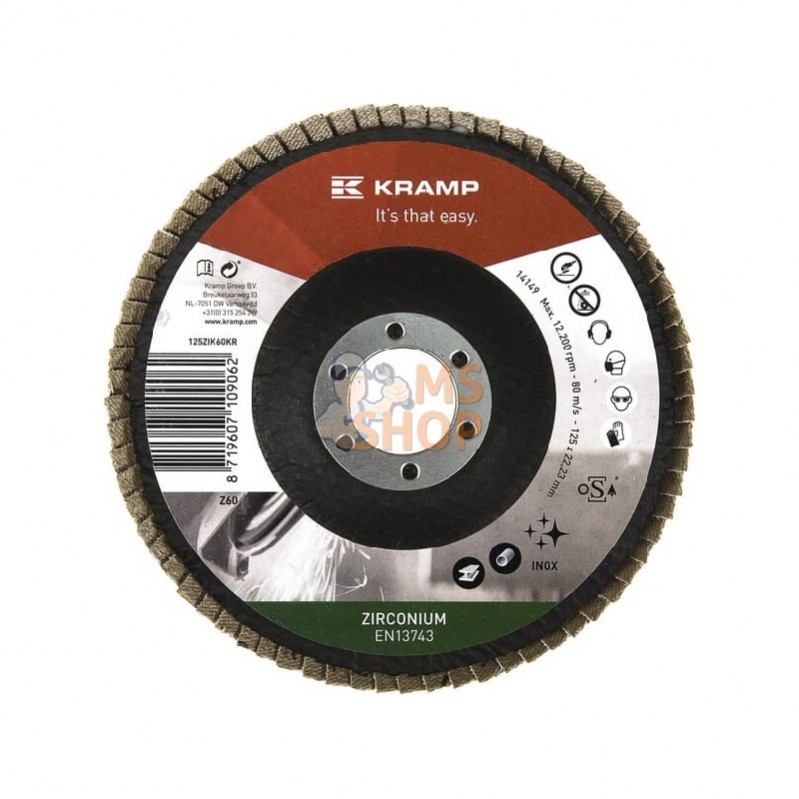 125ZIK60KR; KRAMP; Disque lam. zircon 125mm K60; pièce detachée