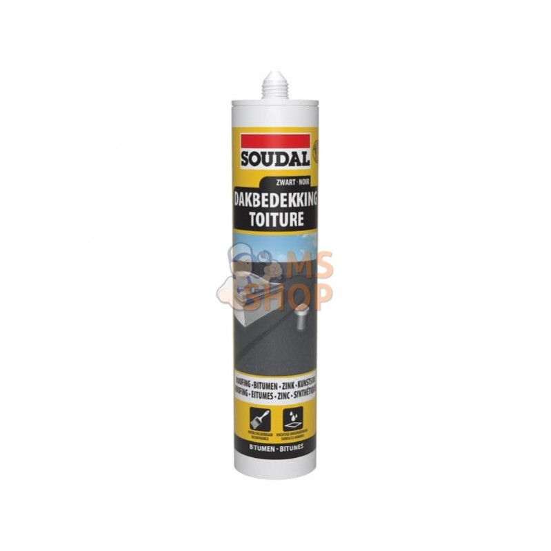 102271SOU; SOUDAL; Mastic toitures(Noir) 300ml; pièce detachée