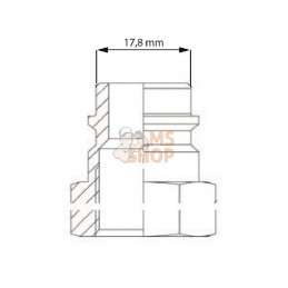 2404381KR; KRAMP; Raccord rapide mâle Ø17,8mm x M 3/8" inox; pièce detachée